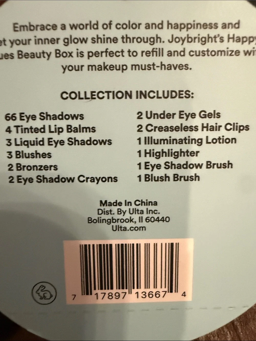 JoyBright Beauty Box: Happy Hues Makeup Bag full of products